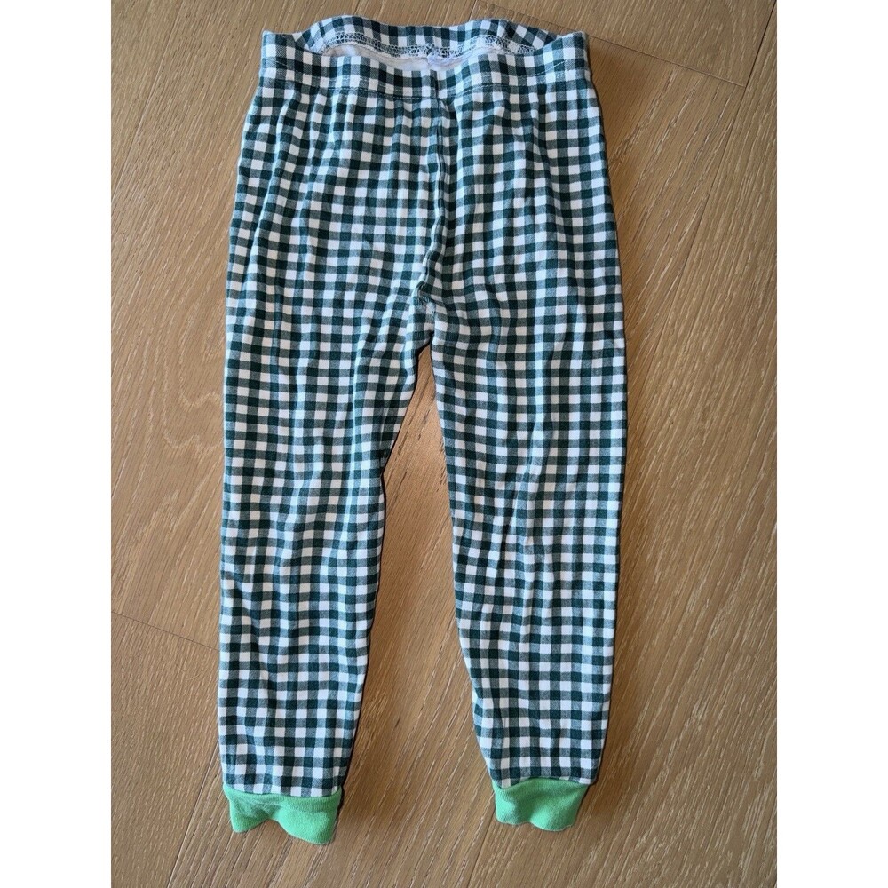 Baby Gap Unisex Organic Cotton Green Gingham Fitted PJ Bottom Only 3T
